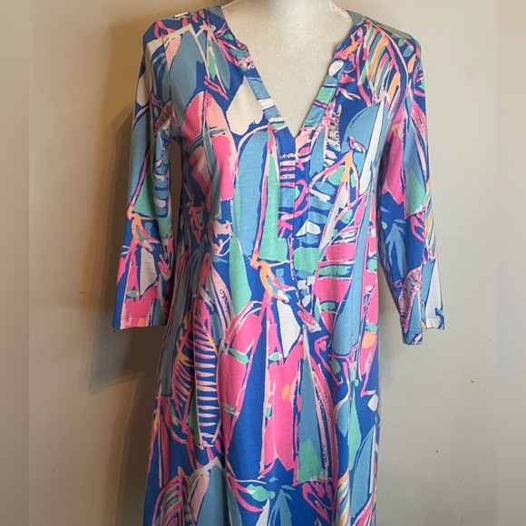 ๐ Lilly Pulitzer Ali Out to Sea Mini Dress. 3/4 length Sleeve Shift Dress. ๐ - Picture 11 of 13